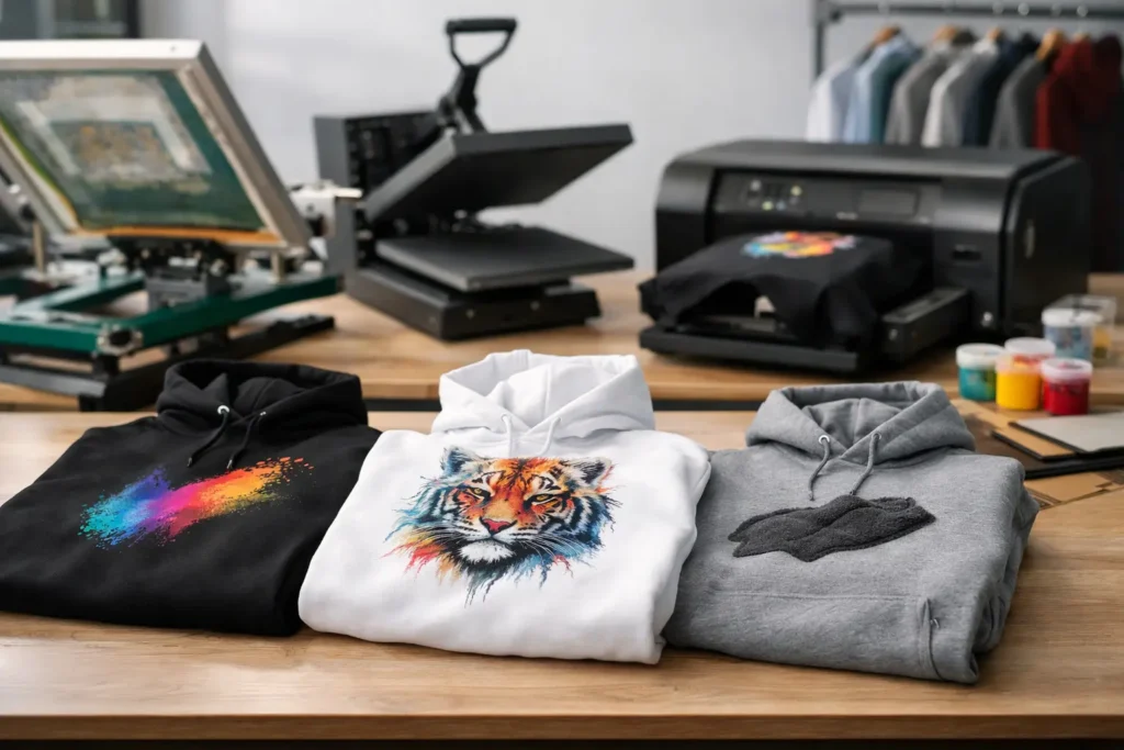 Textielpers en printapparatuur voor het personaliseren van hoodies