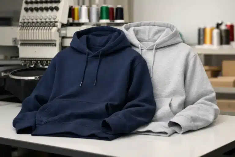 Opgevouwen premium hoodie met zichtbare zware stof en capuchon