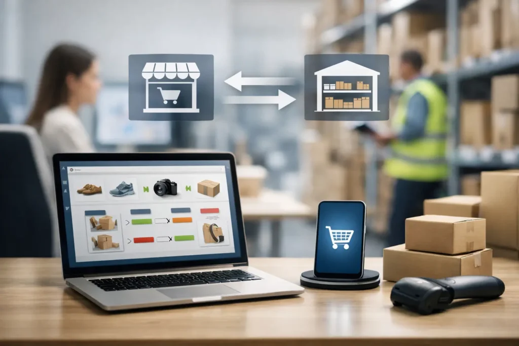 Digitale voorraadsynchronisatie tussen webshop en magazijnsystemen