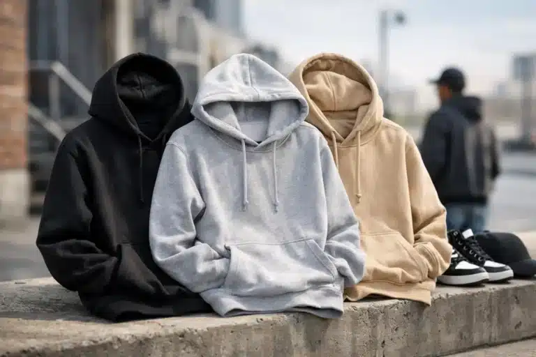 Streetwear hoodies in verschillende kleuren en pasvormen