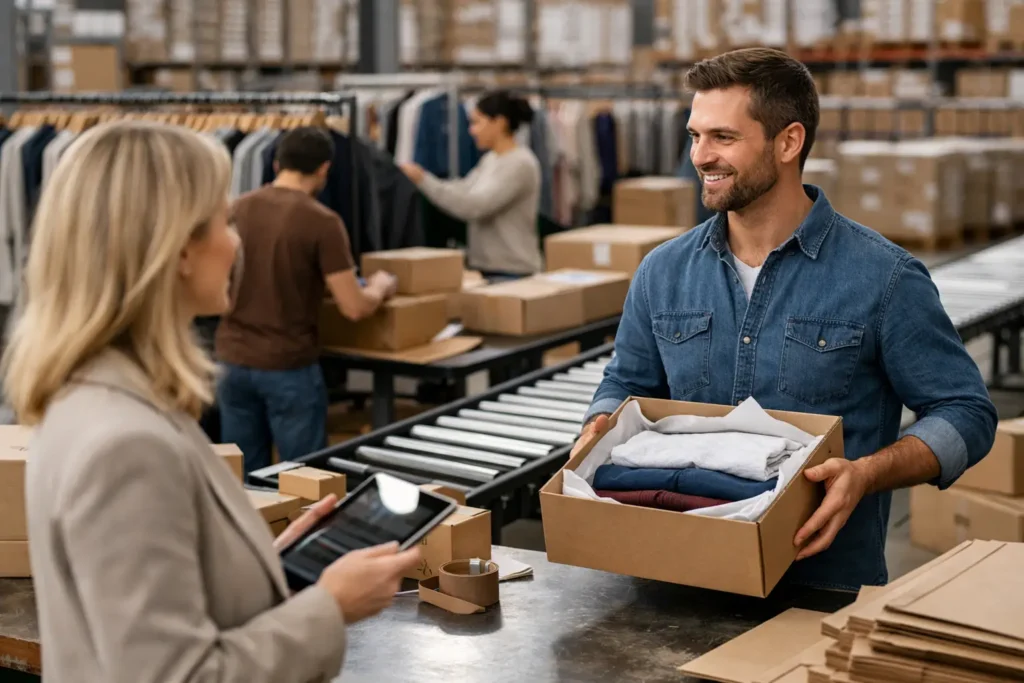 Kledingrekken en werkstation voor fulfilment van groeiende merken
