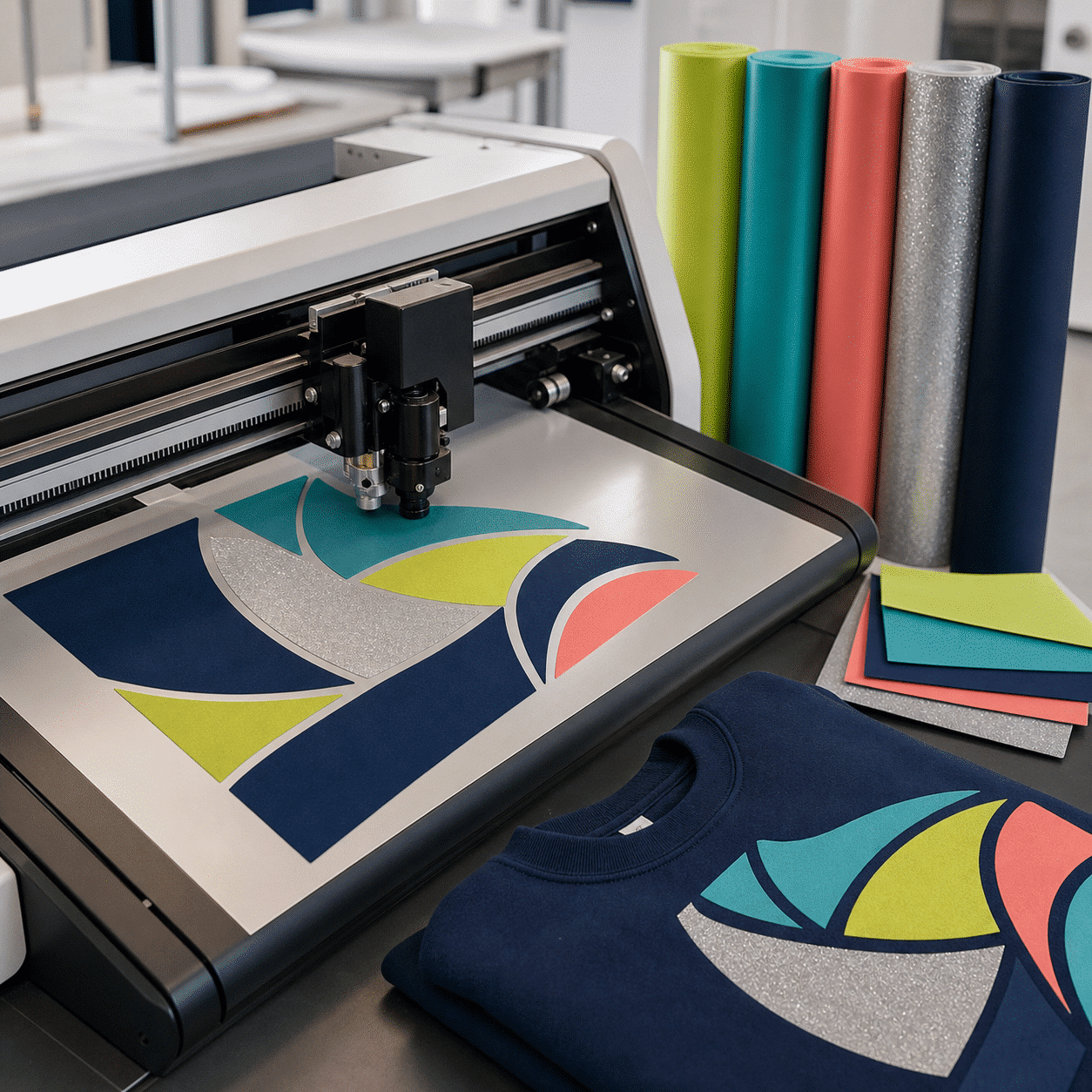 Professionele Direct to Media productie met print- en snijfolie, speciale afwerkingen en bedrukt textiel bij AJDN