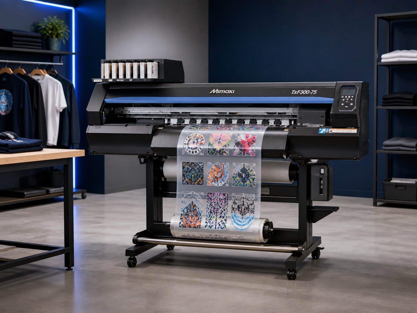 Mimaki TxF300-75 DTF-printer produceert transfers voor kleding bij AJDN