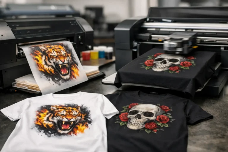 DTF- en DTG-bedrukte kleding bij printapparatuur